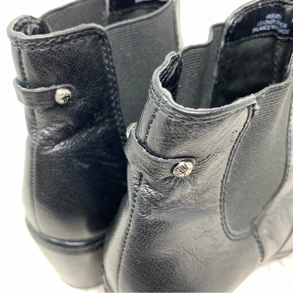 Anne Klein Bunty Black Leather Chelsea Boots 8.5 Classic Preppy Academia Neutral - Picture 12 of 14